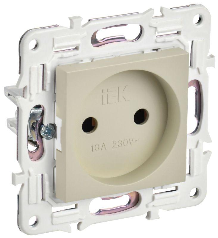 SKANDY Розетка без заземления без защитных шторок 10А SK-R02B бежевый IEK SK-R10-10-K10