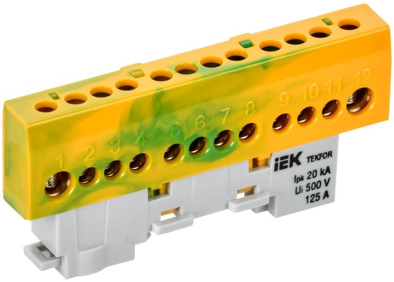 Фото товара TEKFOR Шина PE земля изолированная на универсальном держателе 8х12-12-ЖЗ IEK TF-NN20-12-KL-K52