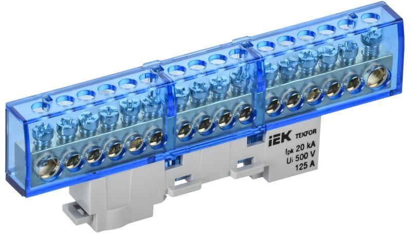 Фото товара TEKFOR Шина N ноль изолированная на универсальном держателе 8х12-16-С IEK TF-NN20-16-KL-K07