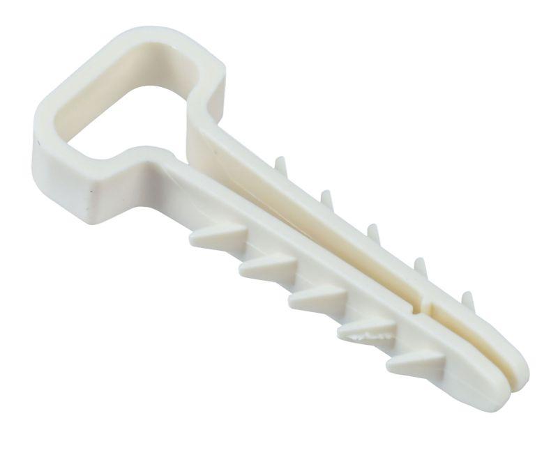 Дюбель-хомут 6х12мм для плоского кабеля нейлон бел. (уп.100шт) UDH14-06-12-100-K01