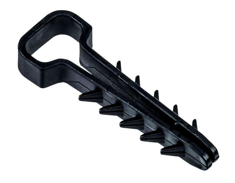 Дюбель-хомут 6х12мм для плоского кабеля нейлон черн. (уп.100шт) UDH14-06-12-100-K02