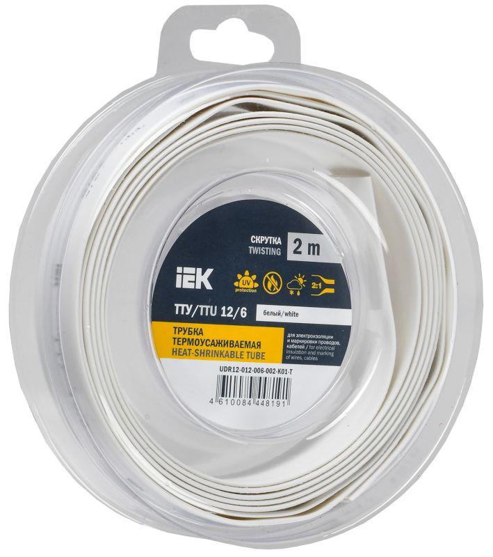 Трубка термоусадочная ТТУ нг-LS 12/6 бел. (уп.2м) UDR12-012-006-002-K01-T