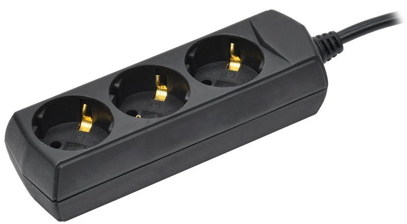 Удлинитель 3х5м с заземл. 10А IP20 У03 250В ПВС 3х1 черн. WYP10-10-03-05-Z-K02-G