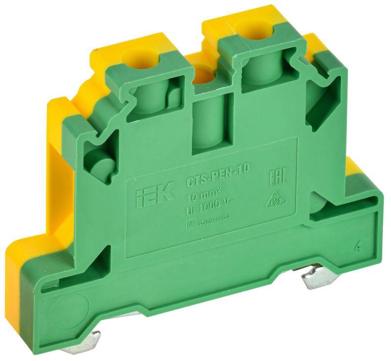 Фото товара Колодка клеммная CTS-PEN земля 10мм2 желто-зеленая YCT11-00-K52-010