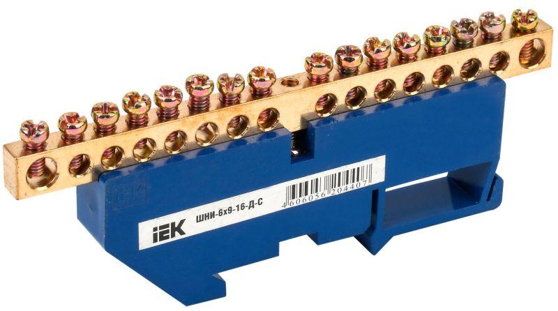 Фото товара Шина N "ноль" на DIN-изол ШНИ-6х9-16-Д-С YNN10-69-16D-K07