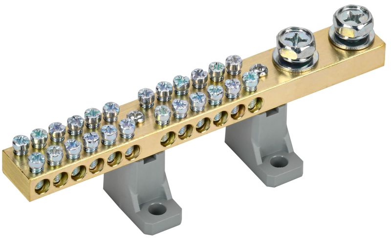 Шина N "ноль" на двух угл. изол. 200А ШНИ-10х18-24-L2-С YNN30-24-C2-K03