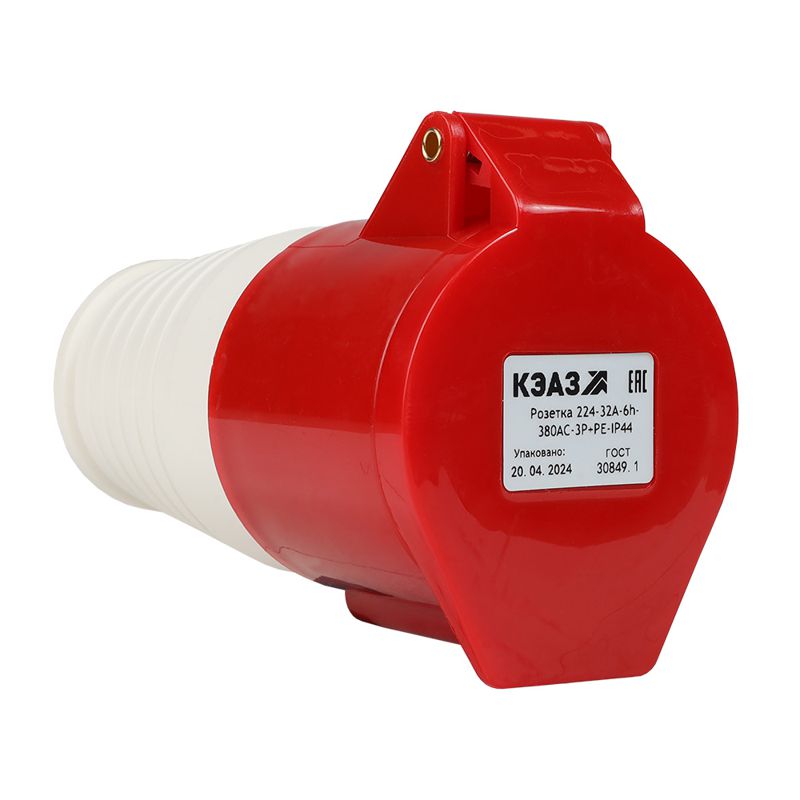 Розетка кабельная 224 32А 380AC 3P+PE 6ч IP44 222752