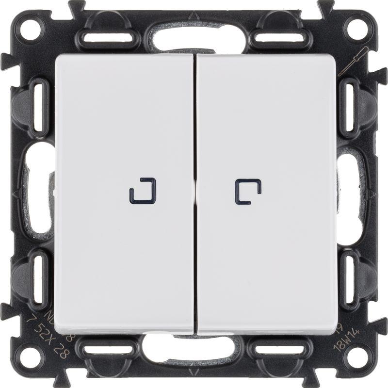 Фото товара VLN-l БЕЛ Выкл 2-кл с подсвкой 752428