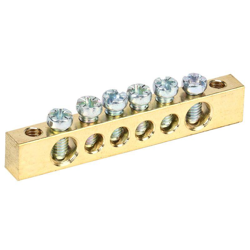 Шина PEN «земля-ноль» 6х9 мм 6/2 (6 групп/крепеж по краям) 11-2365