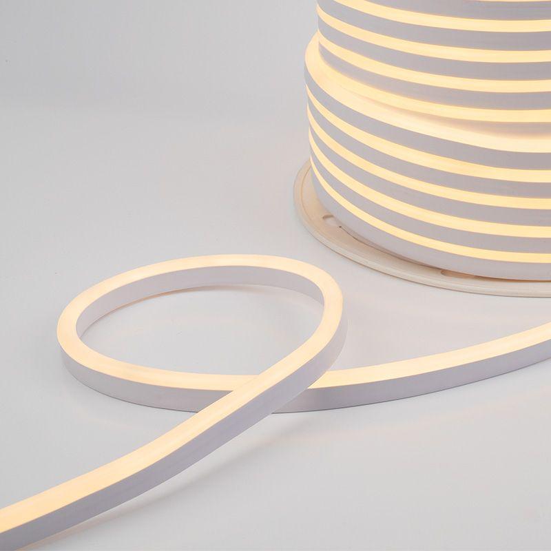Фото товара Шнур светодиодный гибкий неон LED SMD 8х16мм 120LED/м теп. бел. (уп.100м) 131-046