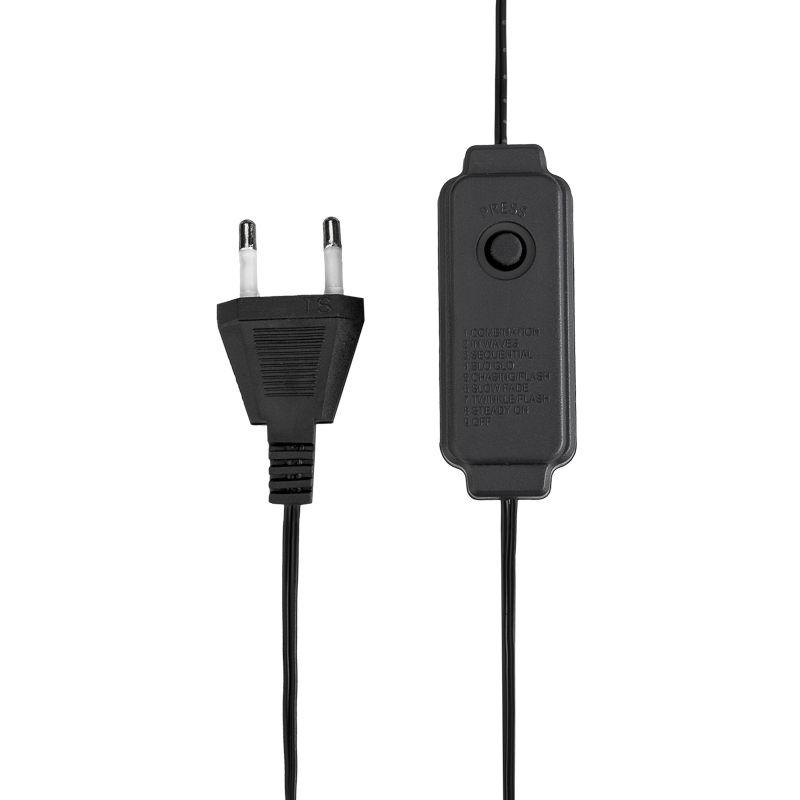 Гирлянда "Роса" 30м 300LED тепл. бел. IP20 230В с контроллером провод зел. 303-276