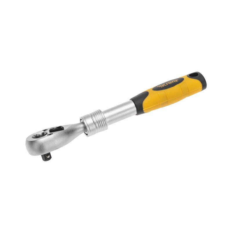 Фото товара Ключ телескопический трещоточный 1/4, 162-210мм, CrV, двухкомпонентная рукоятка KR-12-8413