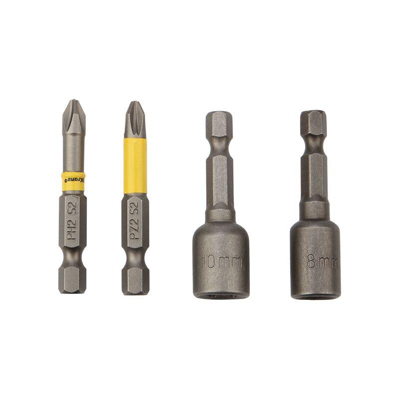 Фото товара Набор насадок на шуруповерт PH2, PZ2 с магнитным держателем 50 мм, головка 8 мм, 10 мм KR-92-0461