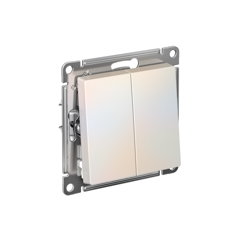 Фото товара Переключатель перекрестный 2-кл. AtlasDesign 2хсх.7 10АХ механизм жемчуж. SE ATN000473