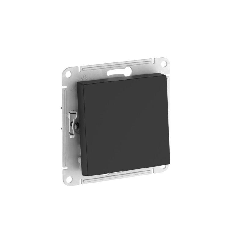 Фото товара ATLASDESIGN 1-клавишный ВЫКЛЮЧАТЕЛЬ, сх.1, 10АХ, быстрозажимные клеммы, КАРБОН ATN001011S