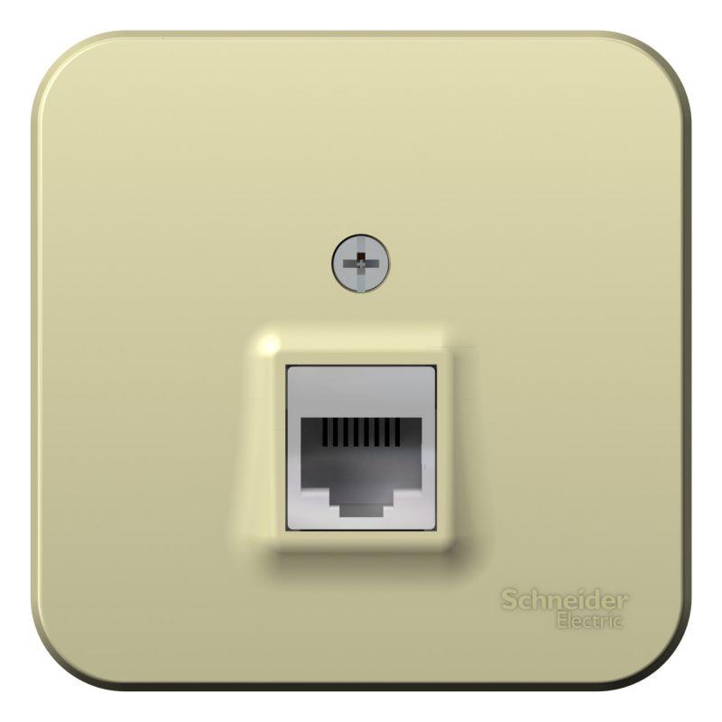 Фото товара Розетка компьютерная 1-м ОП Blanca RJ45 кат.5E с изолир. пластиной беж. SE BLNIA045007