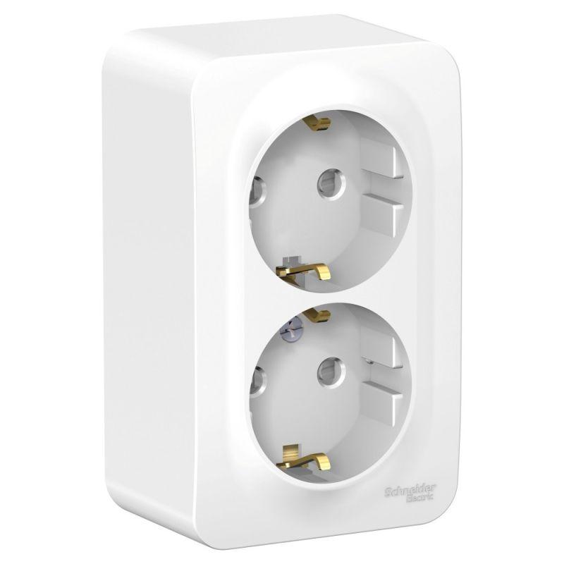 Фото товара BLANCA О/У РОЗЕТКА двойная с заземл. со шторк. МОНТ.ПЛ.,16А, 250В, БЕЛЫЙ BLNRA011221