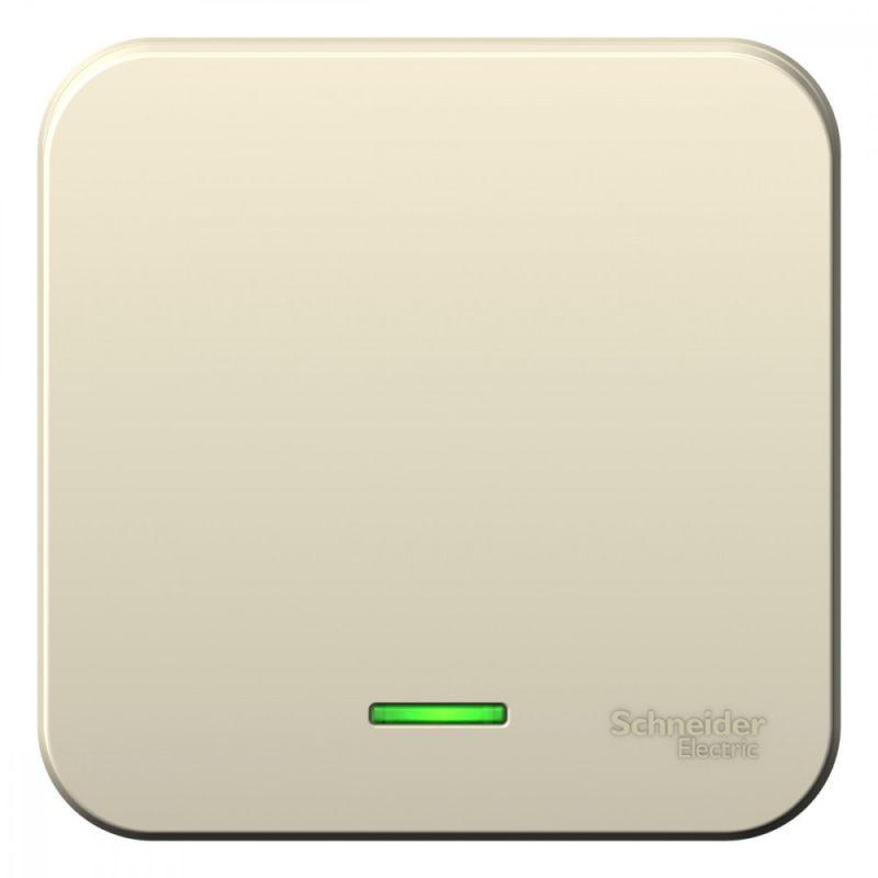 Фото товара Выключатель 1-кл. ОП Blanca 10А IP20 (сх. 1) 250В с подсветкой с изолир. пластиной молочн. SE BLNVA101112