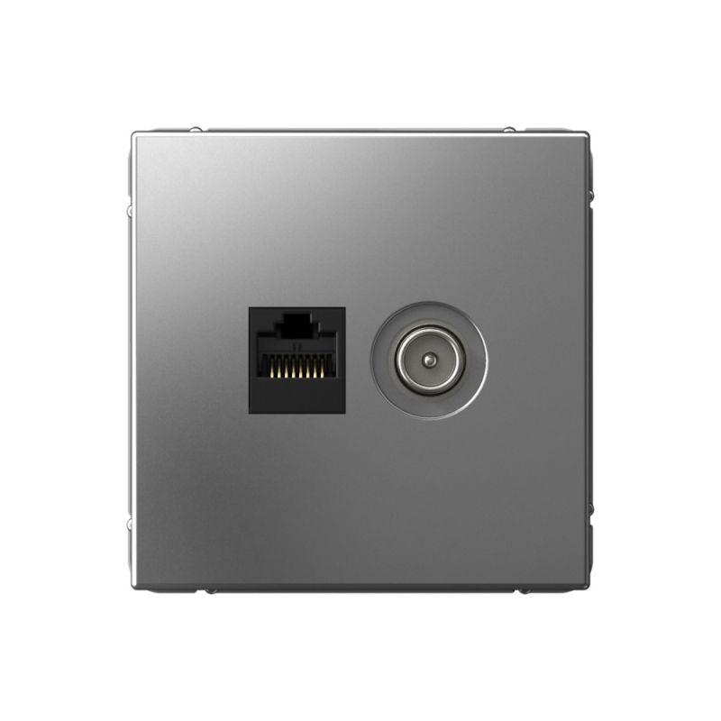 Фото товара ARTGALLERY розетка двойная ТВ + компьютерная RJ45, кат. 5Е, сталь GAL000989