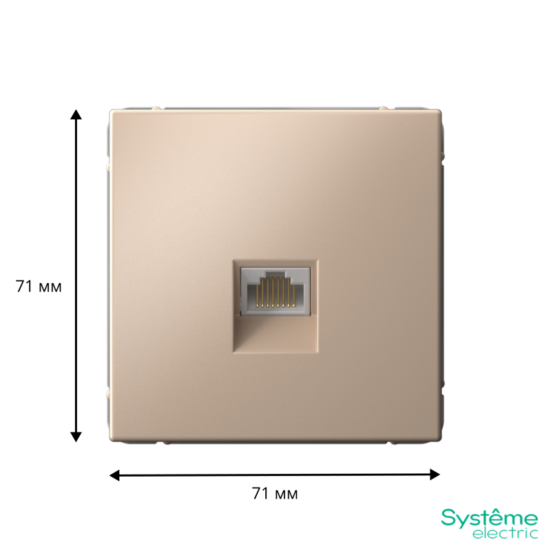 Фото товара ARTGALLERY РОЗЕТКА компьютерная RJ45, кат. 5е, механизм, ПЕСОЧНЫЙ GAL001283