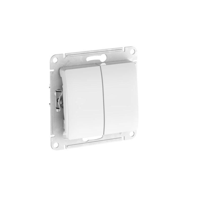 Фото товара Выключатель 2-кл. Glossa (сх. 5) 10AX быстрозажим. клем. механизм бел. SE GSL000151S