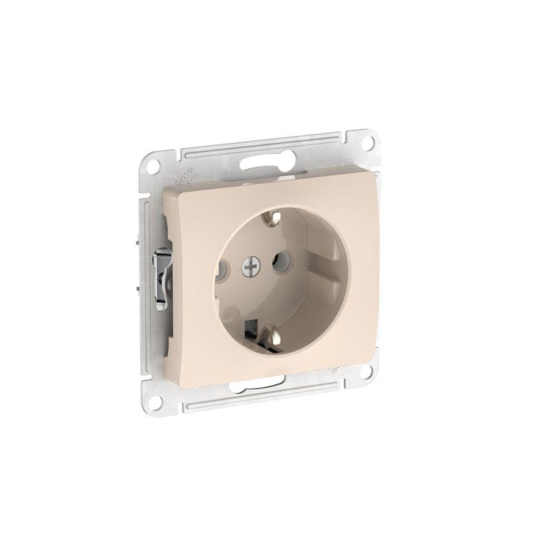 Фото товара Розетка Glossa 16А с заземл. быстрозажим. клем. механизм беж. SE GSL000243S