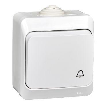 Фото товара ЭТЮД IP44 О/У ВЫКЛЮЧАТЕЛЬ с самовозвратом 10 АХ, БЕЛЫЙ, Россия KA10-041B