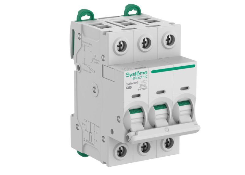 Фото товара Автоматический выключатель (АВ) C 50A 3P 6kA 400В Systeme9 S9F22350