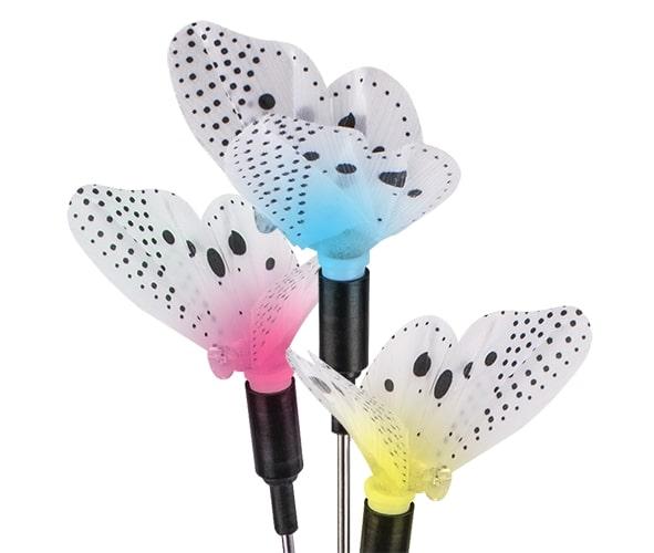 Светильник светодиодный садовый SLR-S01 "бабочки" 5RGB h=1м мультиколор на солнечн. батарее 5006898