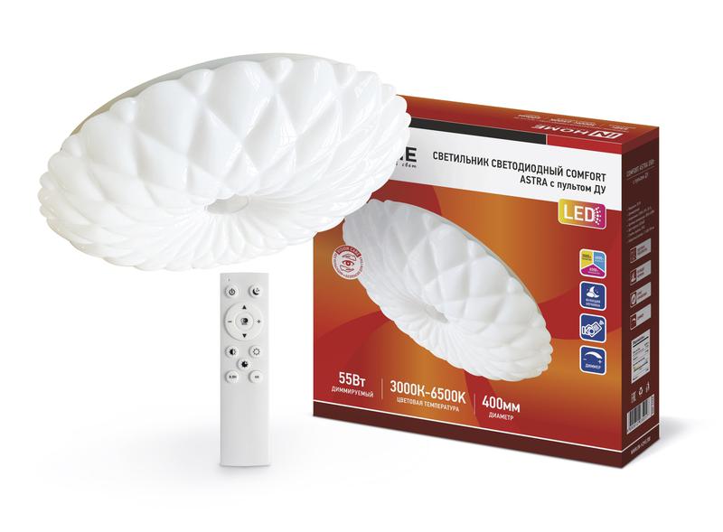 Фото товара Светильник светодиодный COMFORT ASTRA 55Вт 230В 3000-6500K 4400Лм 400x100мм с пультом ДУ 4690612035017
