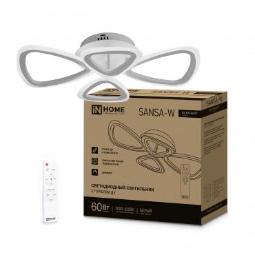 Фото товара Светильник светодиодный ELEGANT SANSA-W 60Вт 230В 3000-6500К 4700лм 600х400х75мм с пультом ДУ бел. 4690612043326