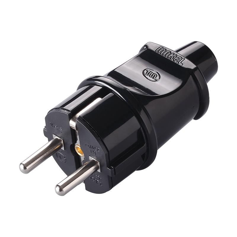 Вилка электрическая с заземл. черн. 10052