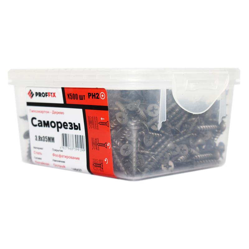 Фото товара Саморез усиленный гипсокартон-дерево 3.8х35 (TWN) (контейнер) (уп.500шт) Tech-Krep PRO/Zitar 146431