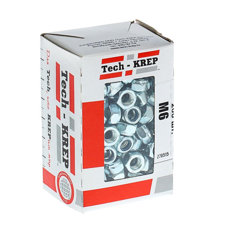 Фото товара Гайка самоконтрящаяся М6 DIN 985 оцинк. (уп.200шт) Tech-Krep/Zitar 105253