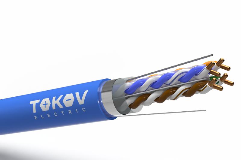 Кабель витая пара F/UTP 4х2х24AWG(0.57мм) кат.6 PVC TOKOV PRO Fluke tested (м) TOKOV ELECTRIC TKP-C08-F/UTP-42-6-305