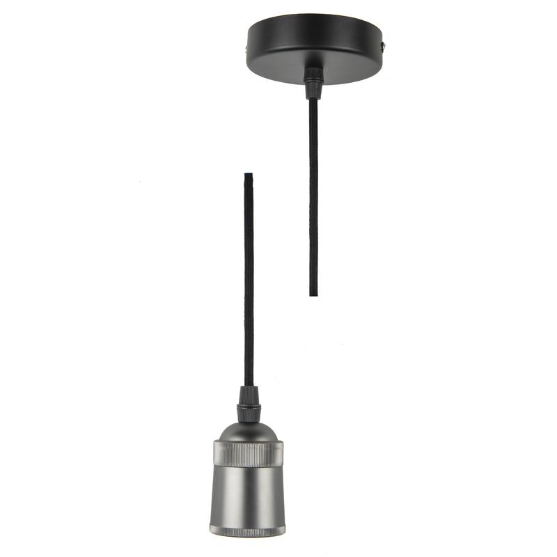 Фото товара Патрон декоративный DLC-T-S31/E27 TS/1M/BL PEARL BLACK Techno провод 1м и крепление алюм. Uniel UL-00005287