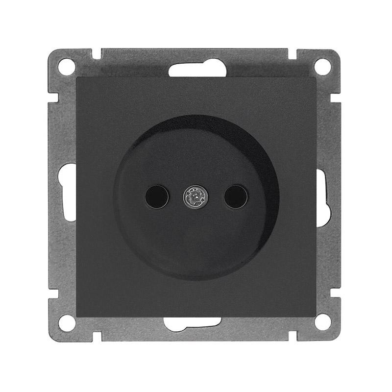 Фото товара Розетка 1-м СП Афина 16А IP20 без заземл. механизм графит A0022-Gr