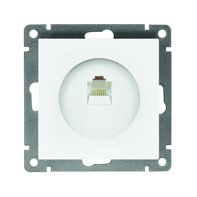 Фото товара Розетка компьютерная 1-м СП Афина RJ45 кат.5E механизм бел. A0051