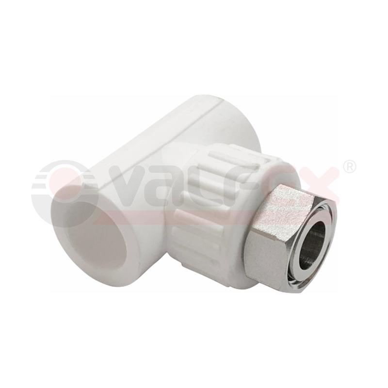 Фото товара Тройник комбинированный с накидной гайкой 32х1 1/4дюймх32 (32/8) бел. VALFEX 10140132