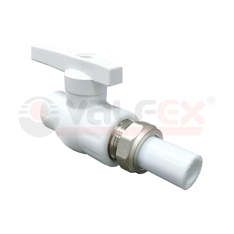 Фото товара Кран шаровой 20х3/4дюйм полнопроходной с односторонним разъемным соединением (40/10) бел. VALFEX 20244020