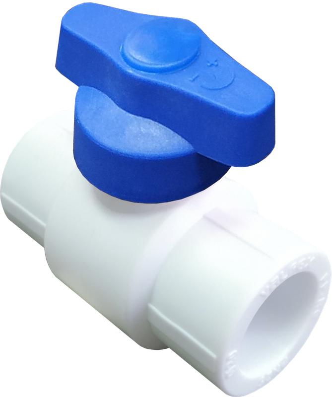 Фото товара Кран шаровой 20 полупроходной с син. ручкой (100/20) бел. VALFEX 20255020B