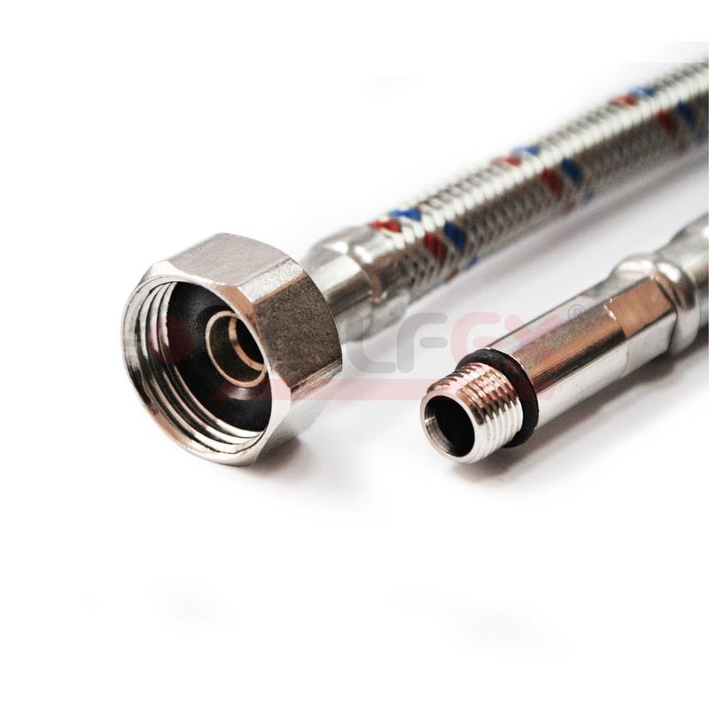 Фото товара Подводка гибкая М10х18-1/2дюйм 100см для смесителей (компл. 2шт) VALFEX S/S M10х18-F1/2" 100 сm