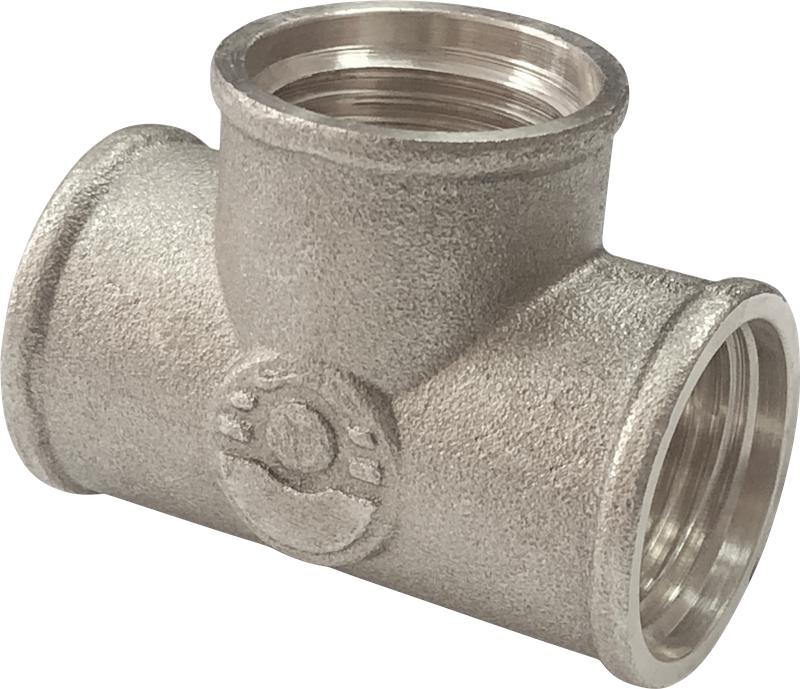 Фото товара Тройник никелированный ВР-ВР-ВР 1/2дюйм (100/10) VALFEX VF.130.N.012