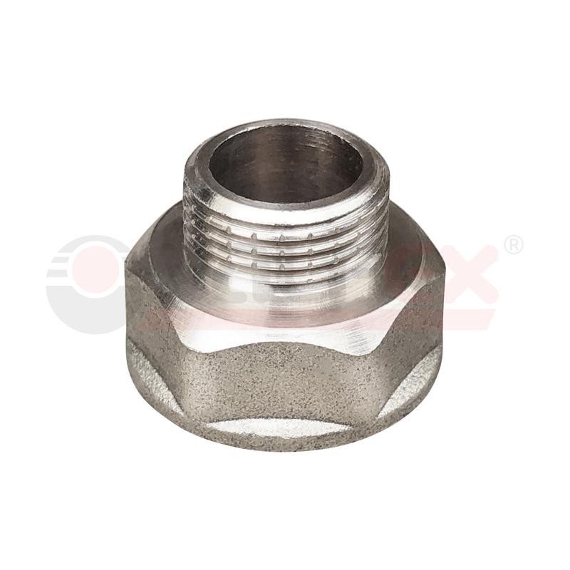 Фото товара Переходник никелированный ВР 1/2дюйм-НР 1/4дюйм (400/10) VALFEX VF.592.N.012.014