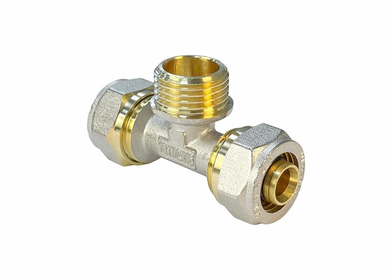 Фото товара Тройник обжимной с переходом на НР 16х1/2х16дюйм (160/10) VALFEX VF.333.N.161216