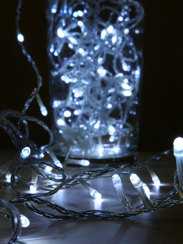 Гирлянда светодиодная LD120-W-E 120 с доп. подключ. до 20 доп. модулей 12м бел. 4607144111676