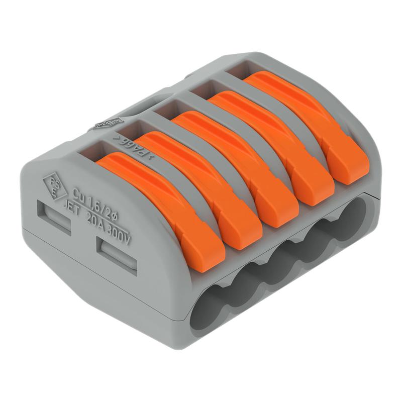 Клемма Wago 222-415, 5×0.08-4мм², 40шт