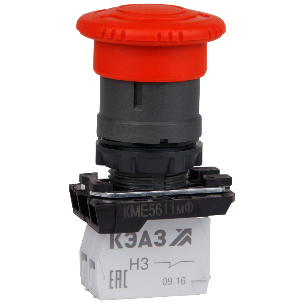 Кнопка КМЕ5611мФ-красный-1но+1нз-гриб-IP65- 248255