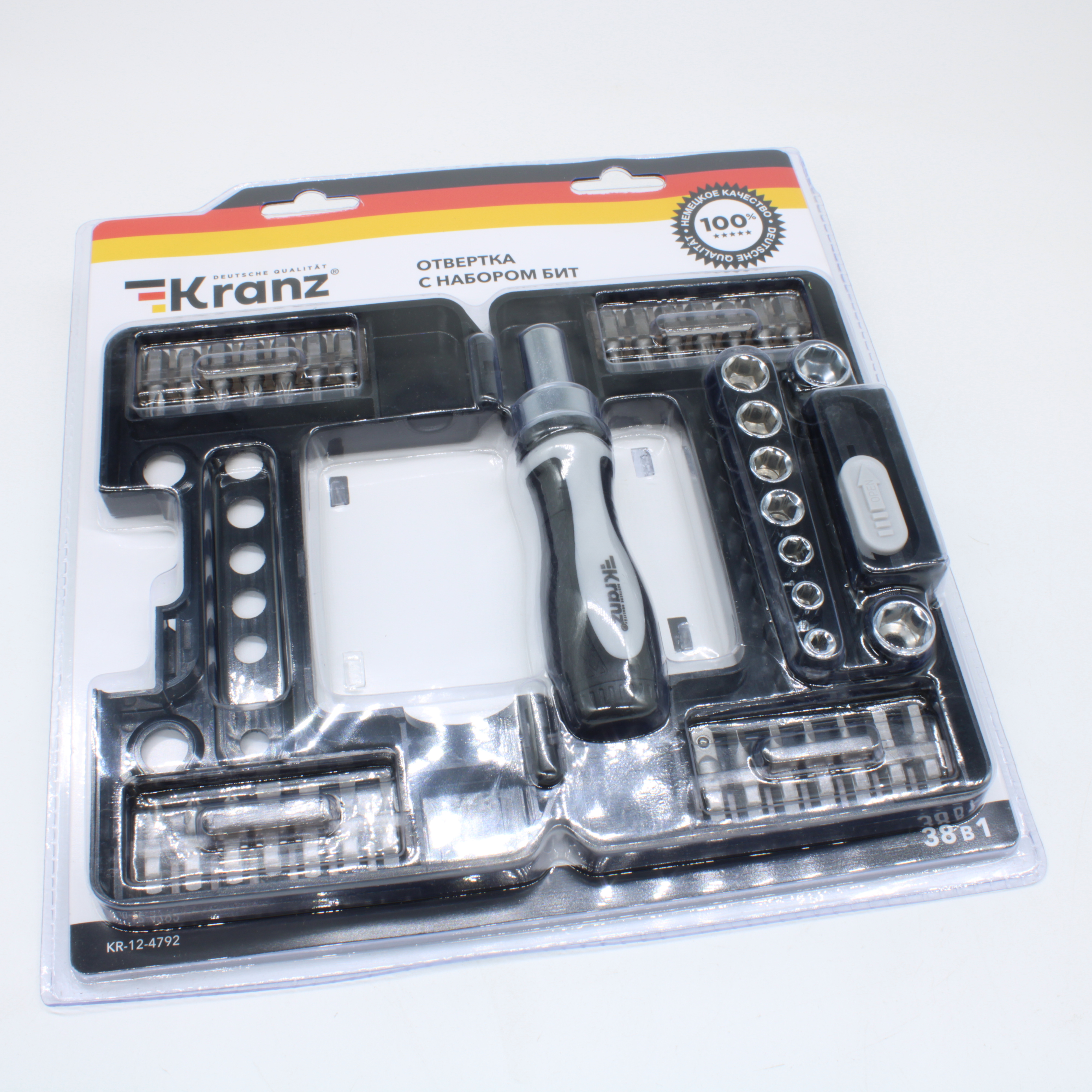 Набор отверток 38 предметов в кейсе KRANZ KR-12-4792