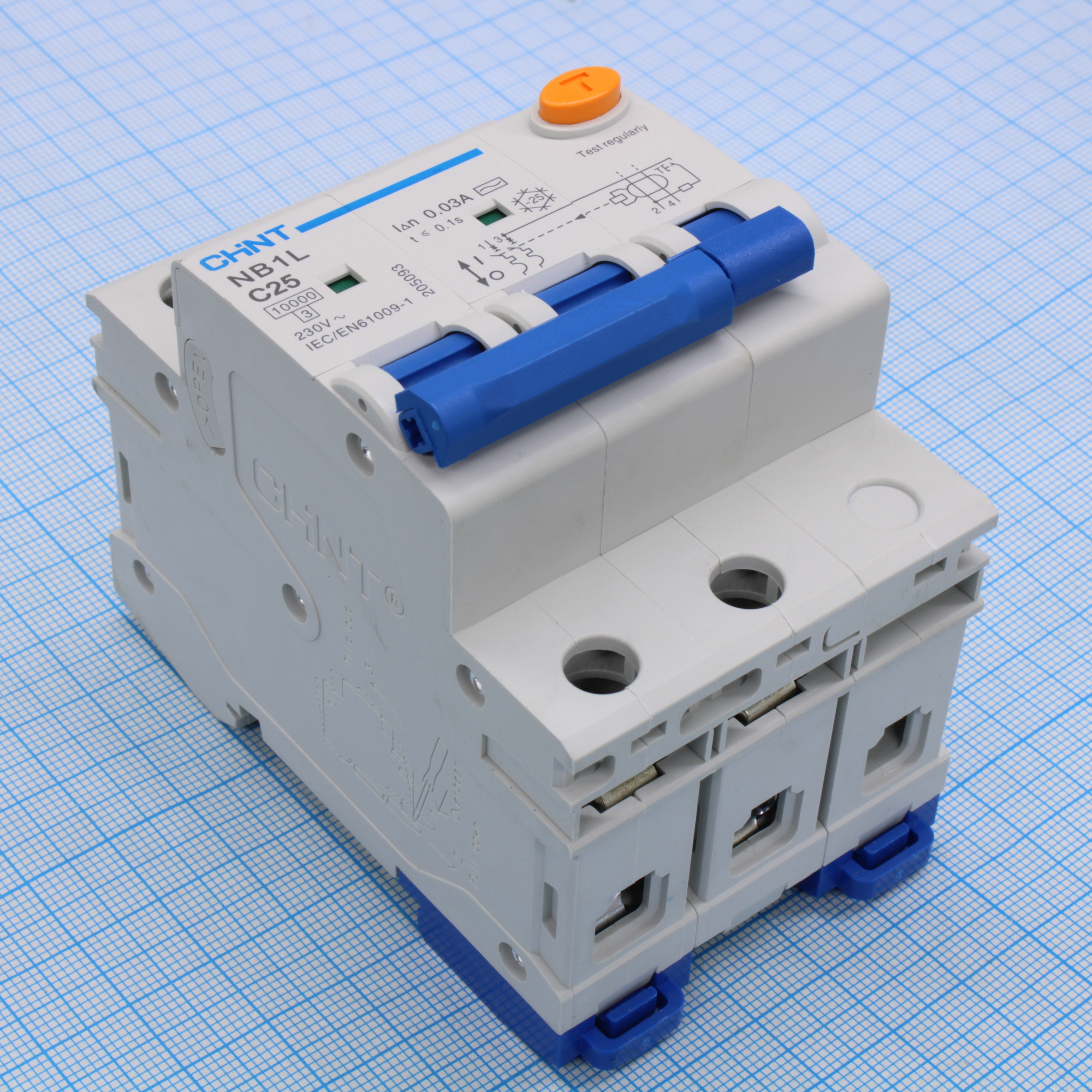 Выключатель автоматический дифференциального тока 2п C 25А 30мА тип AC 10кА NB1L (54мм) CHINT 205093